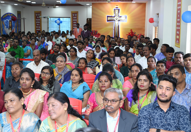 Bro Andrew Richard celebrates his 60th Birthday with grandneur amidst a large number of devotees here on Sunday, 16th, 2023, at Grace Ministry Prayer Centre Budigere in Bangalore with a myriad of wishes.